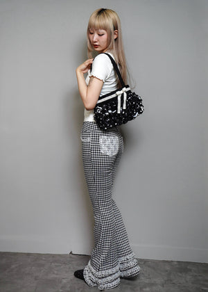 ribbon ruffle satin bag