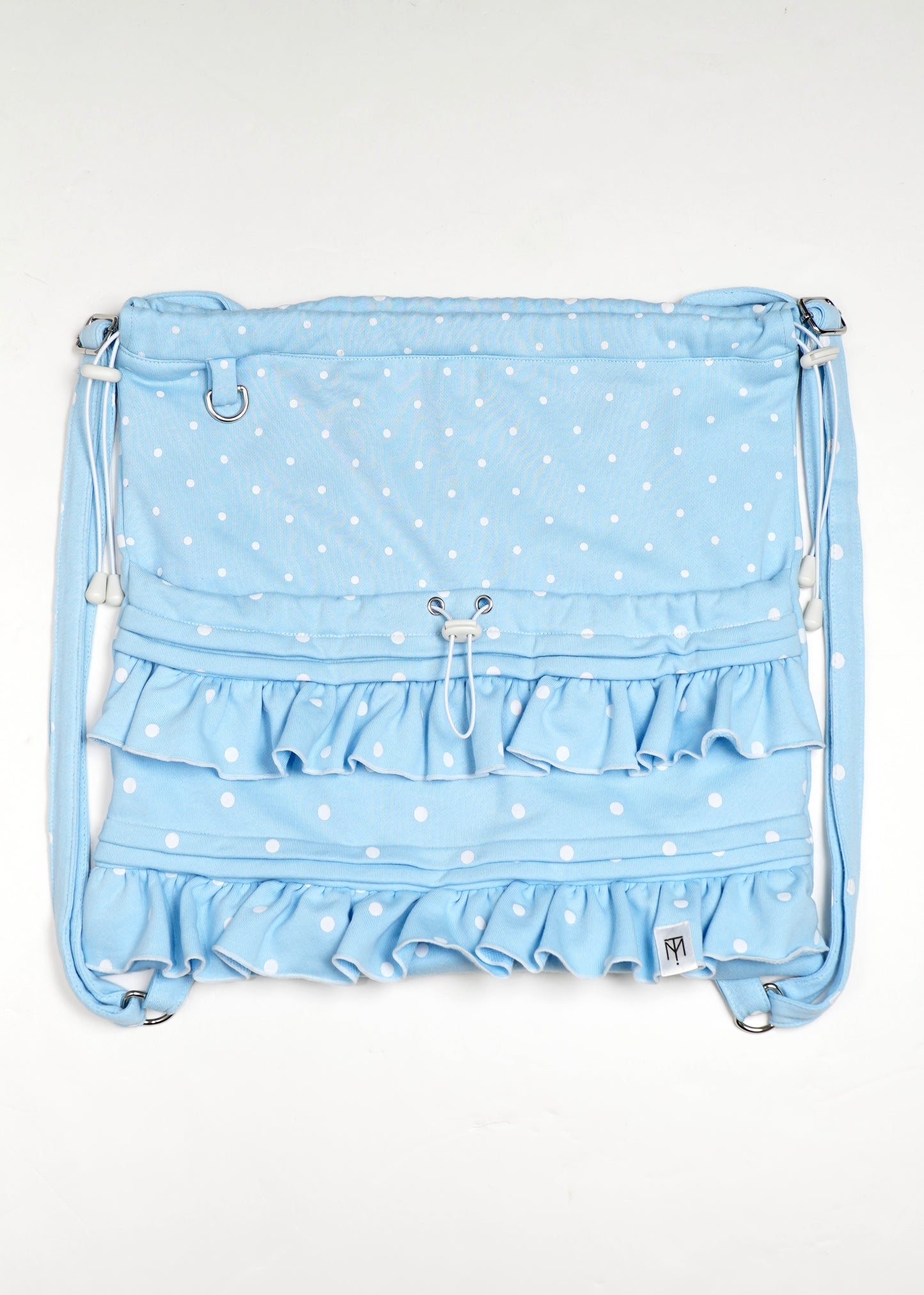 dot frill knapsack-pink&blue