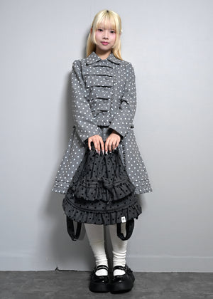 velvet dot woolly frill knapsack