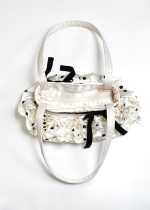 ribbon ruffle satin bag