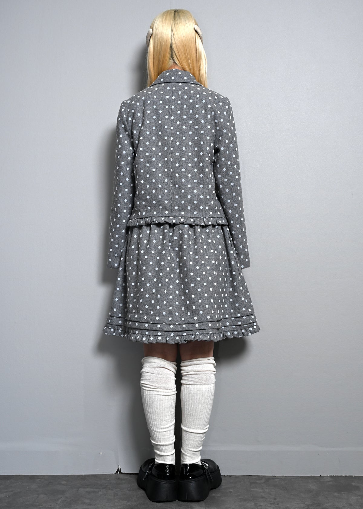 button up wool dot jacket