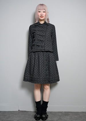 button up wool dot jacket