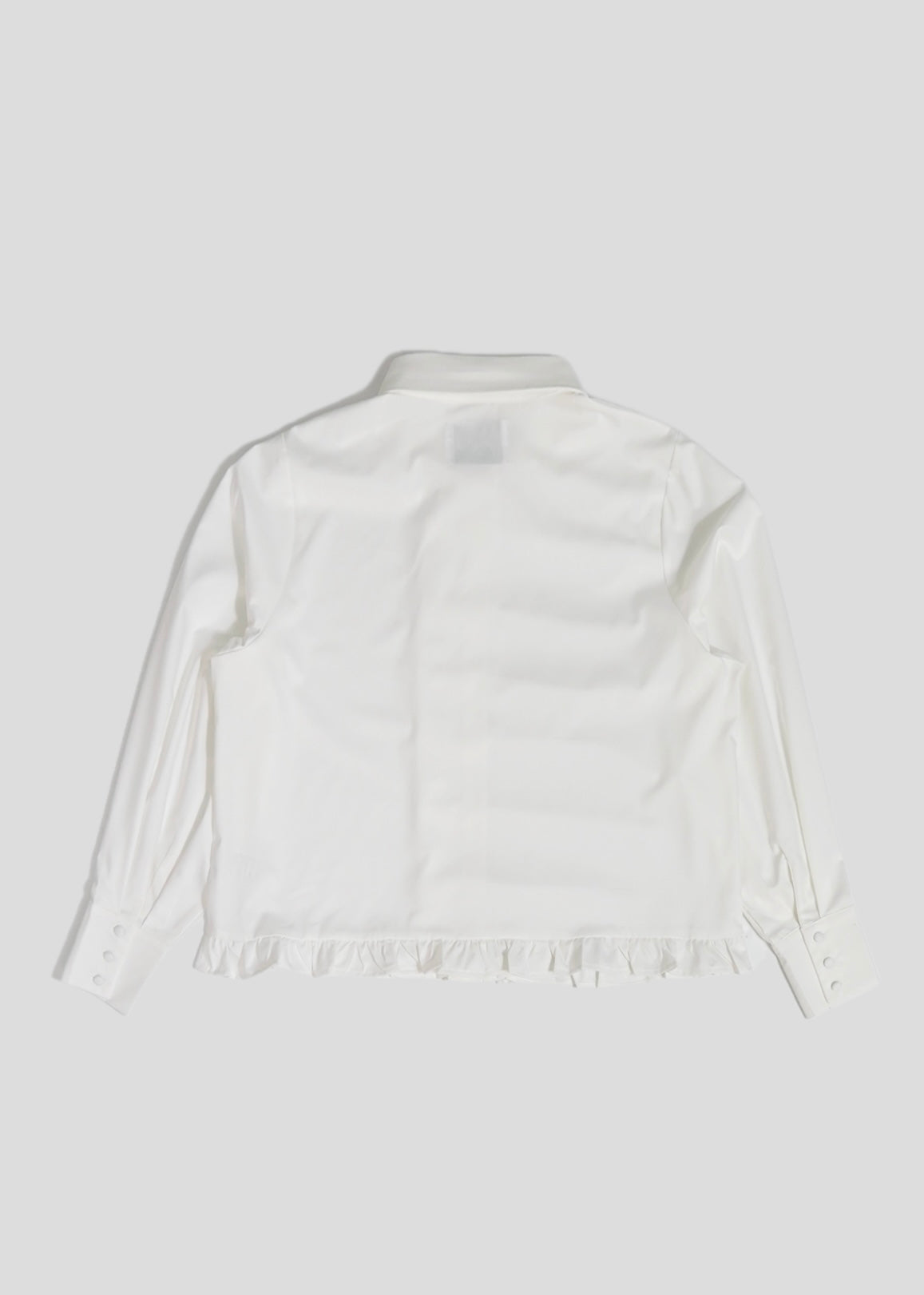 button up frill blouse-WHITE