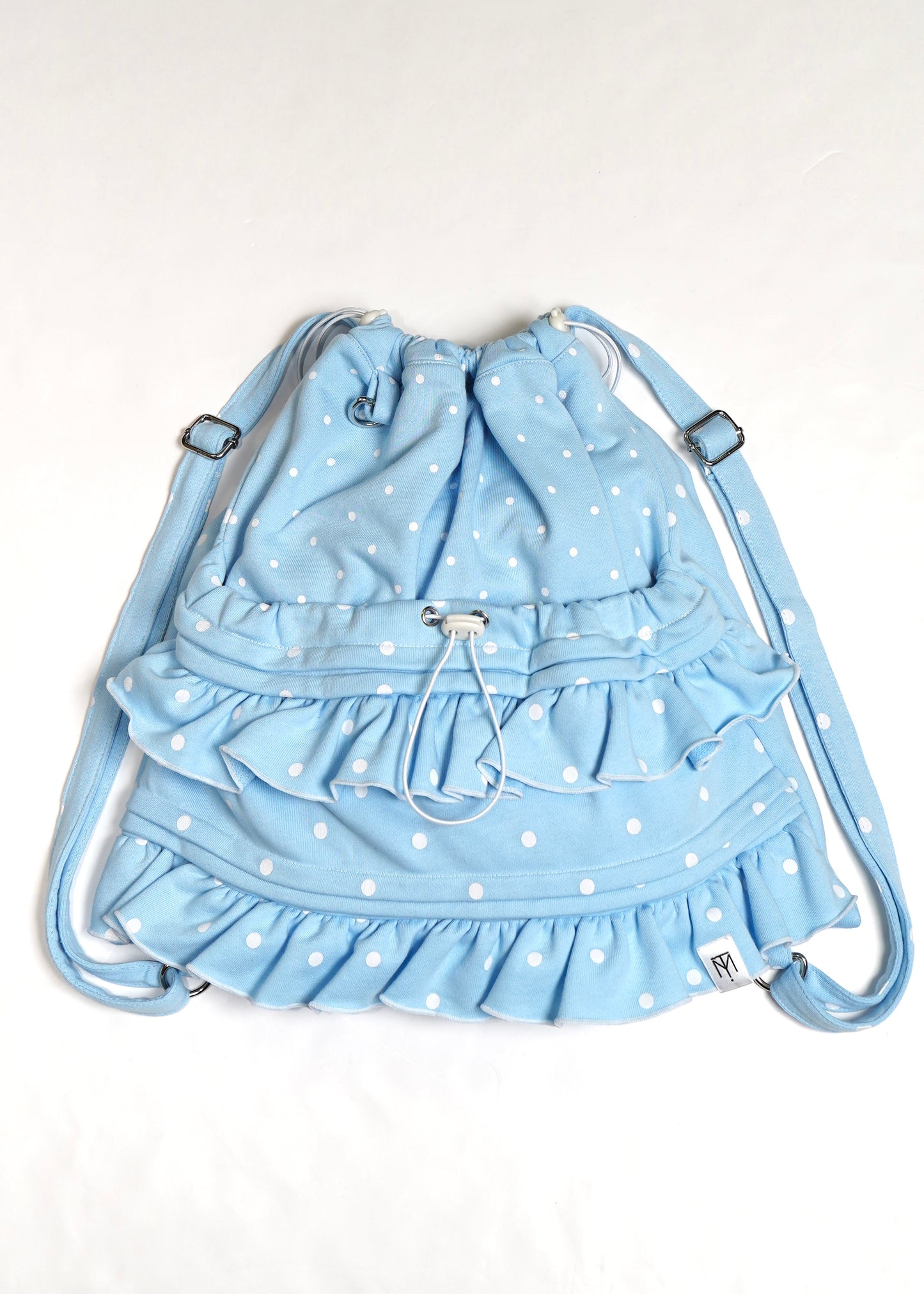 dot frill knapsack-pink&blue