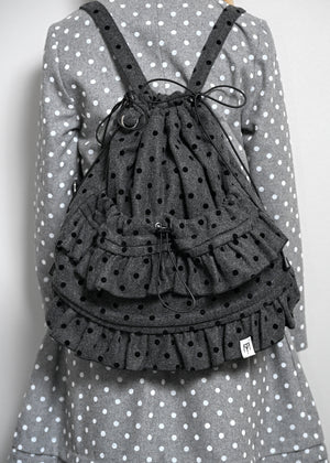 velvet dot woolly frill knapsack