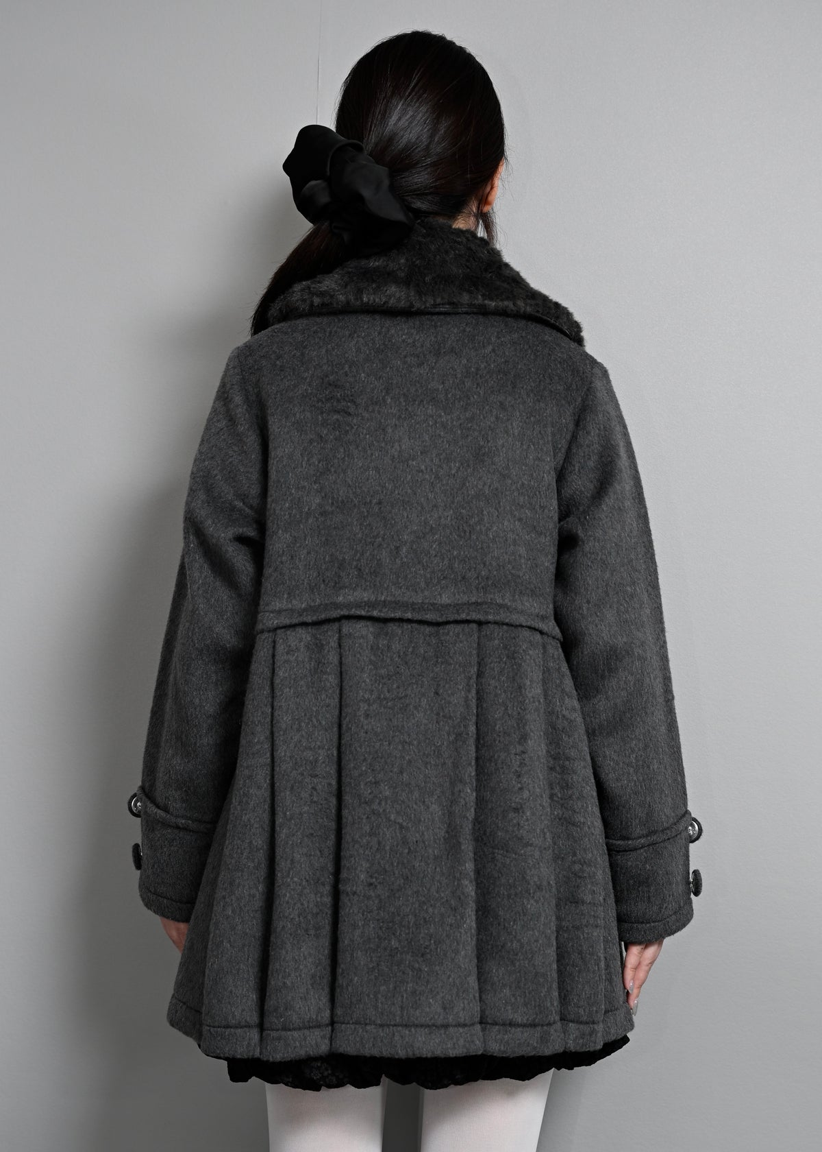 grace fur collar wool long coat