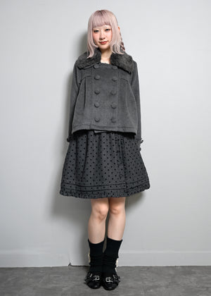 button frill wool dot skirt