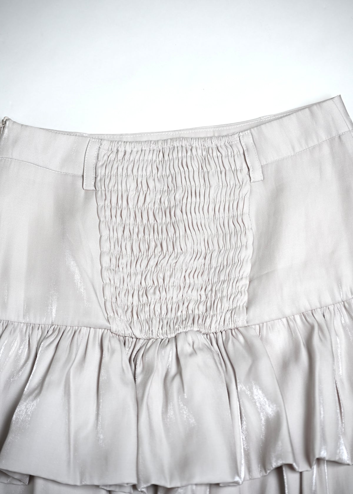 cargo frill shimmer tiered skirt