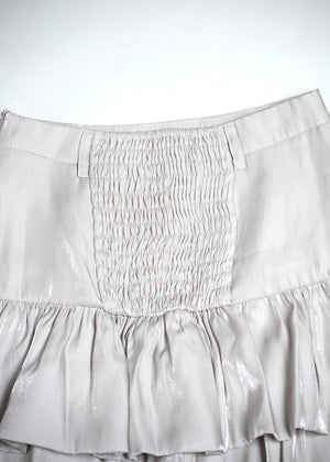 cargo frill shimmer tiered skirt