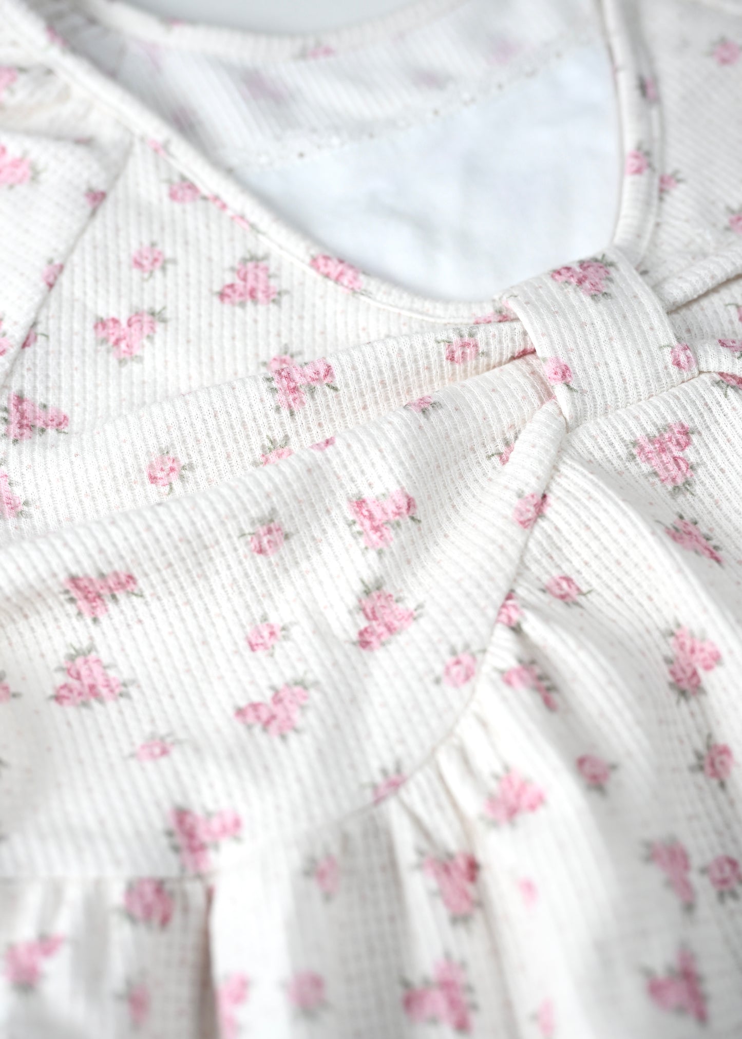 【8月初旬発送】flower waffle ribbon tunic