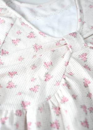 【8月初旬発送】flower waffle ribbon tunic