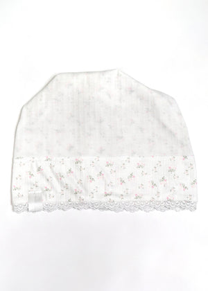 flower button lace beanie