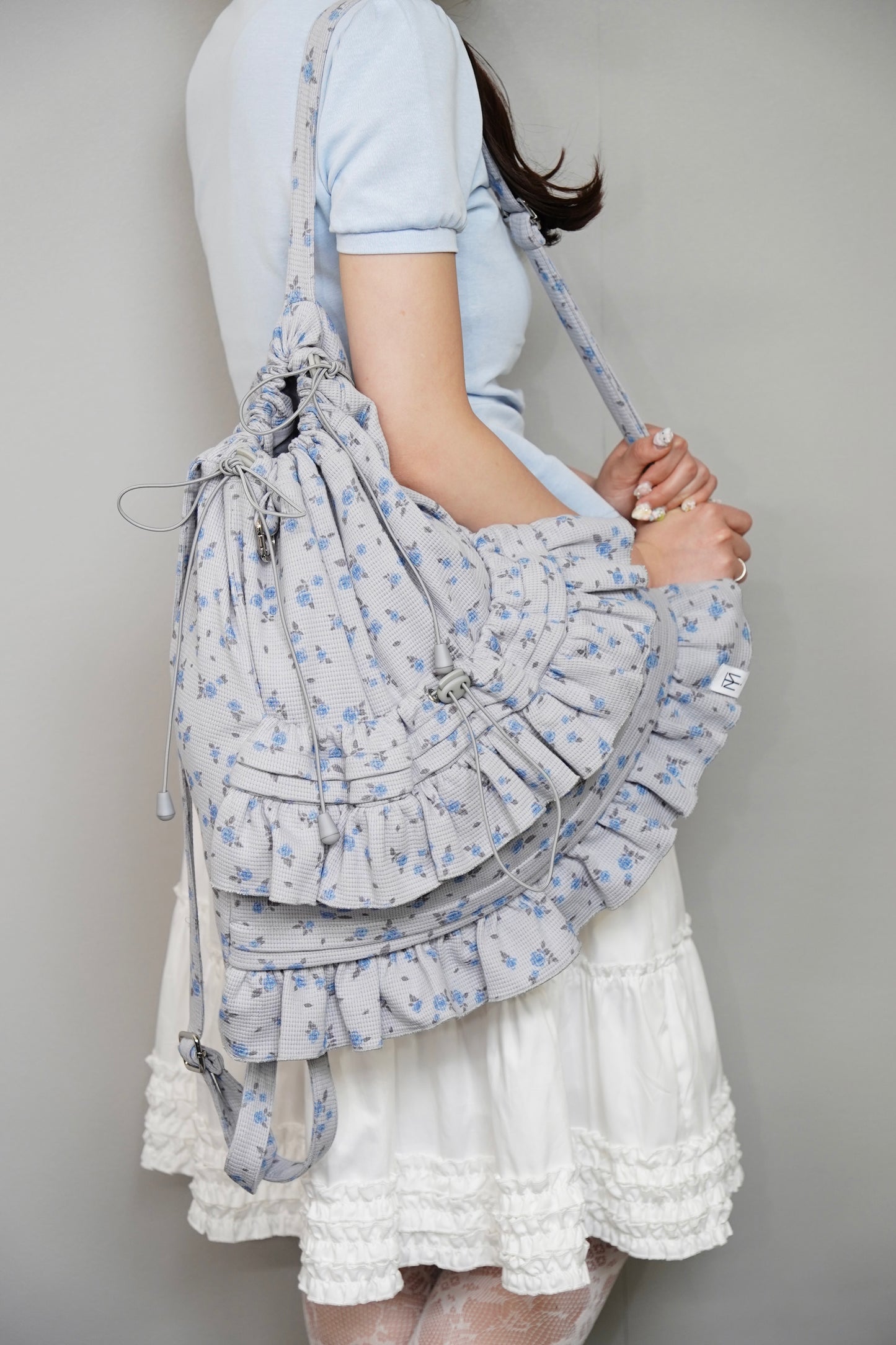 flower waffle frill knapsack
