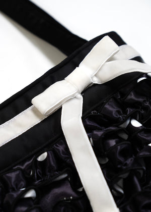 ribbon ruffle satin bag