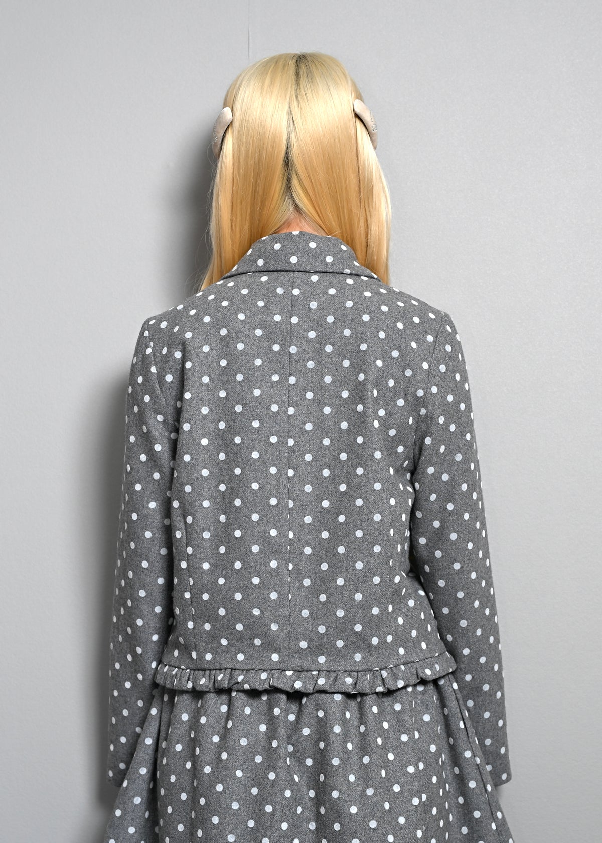 button up wool dot jacket