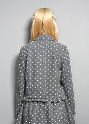 button up wool dot jacket