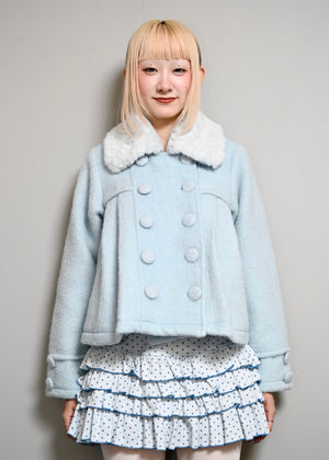 grace fur collar wool coat