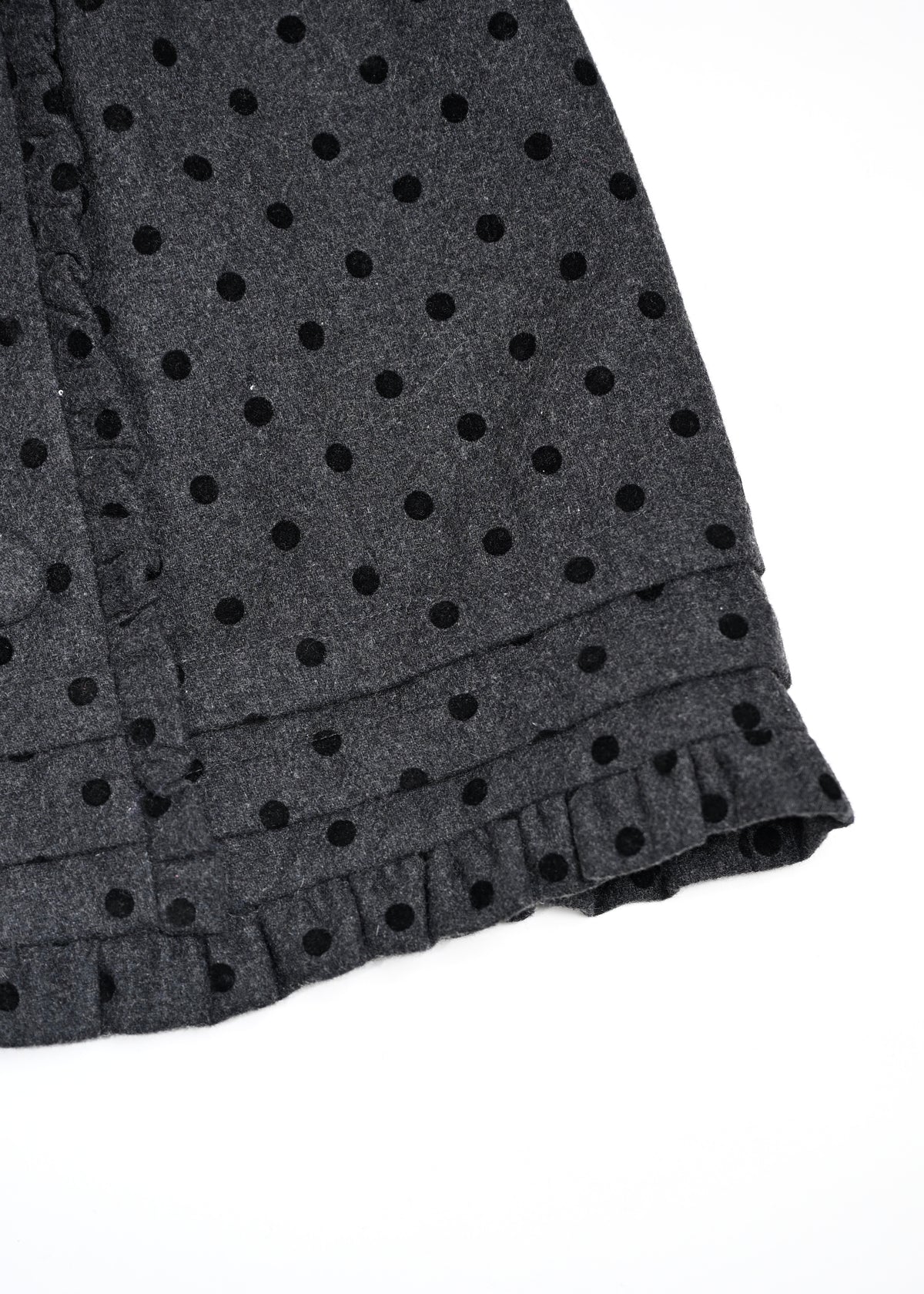 button frill wool dot skirt