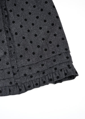 button frill wool dot skirt