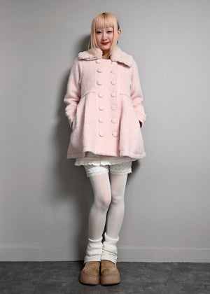grace fur collar wool long coat