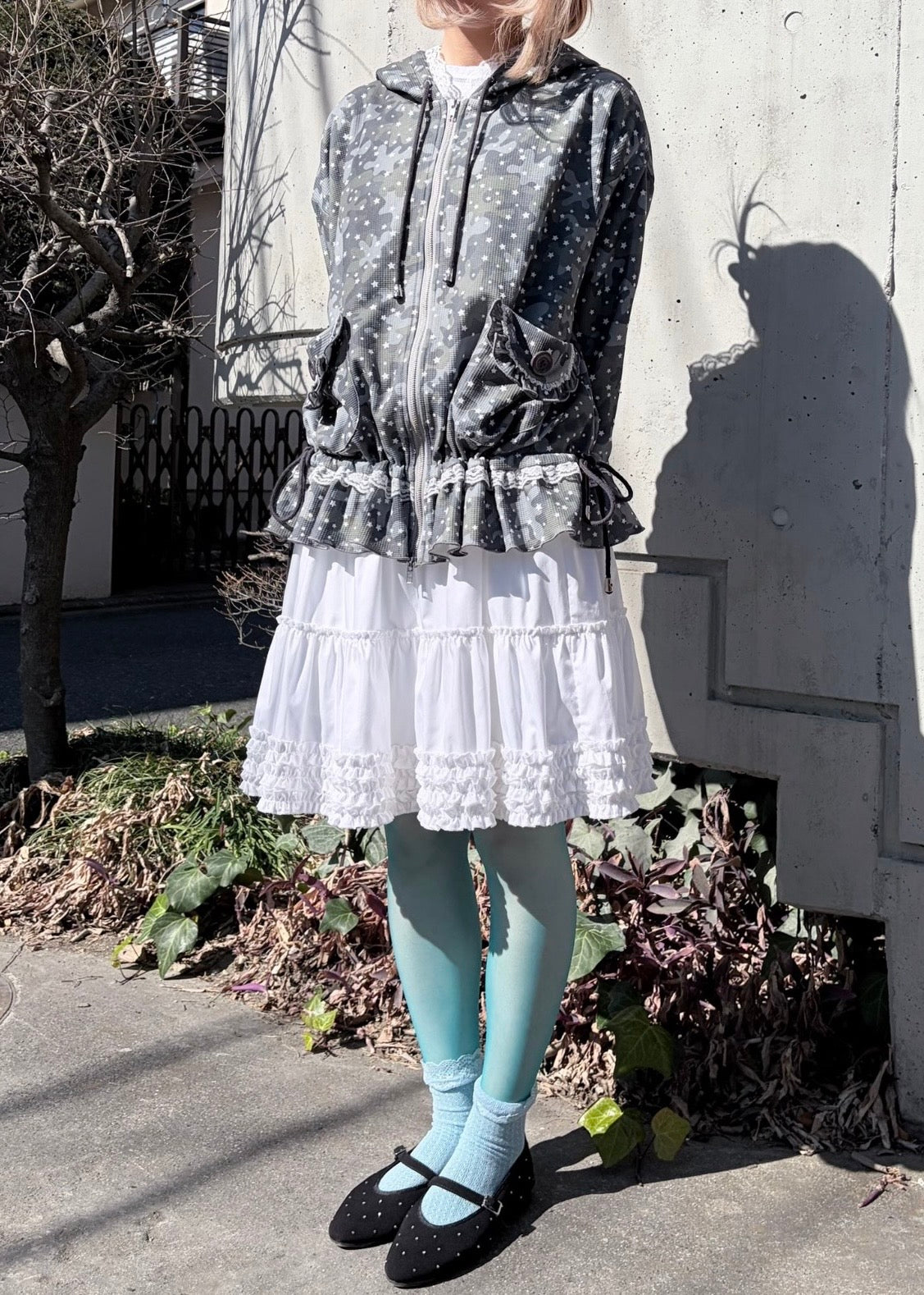 milky star camo hoodie