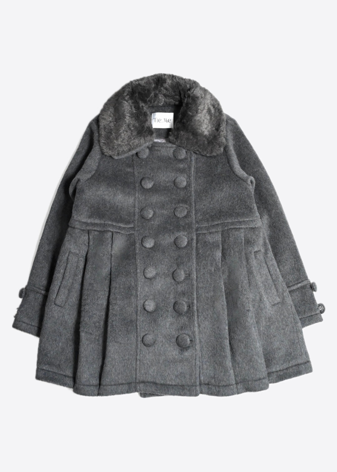 grace fur collar wool long coat