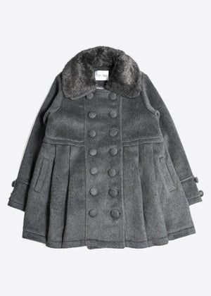 grace fur collar wool long coat