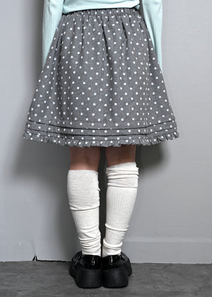 button frill wool dot skirt