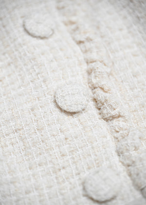 button frill tweed skirt