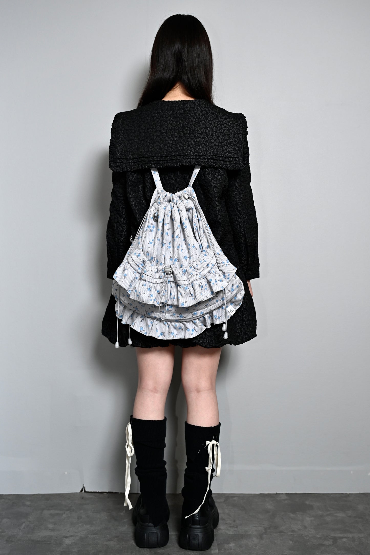 flower waffle frill knapsack