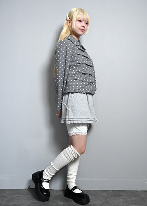button up wool dot jacket