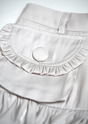 cargo frill shimmer tiered skirt