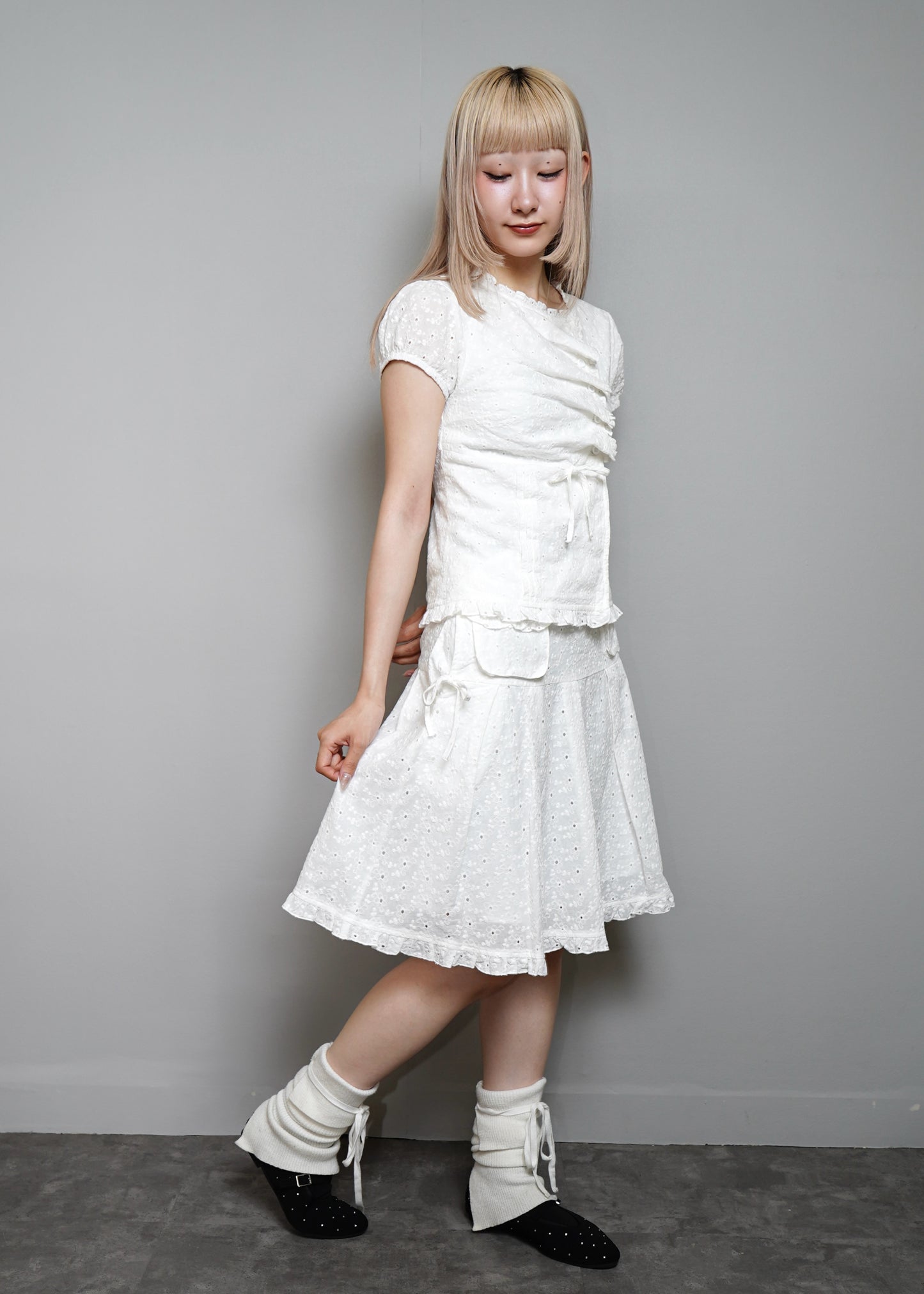 pleated cargo floral skirt