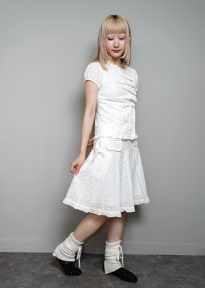 pleated cargo floral skirt