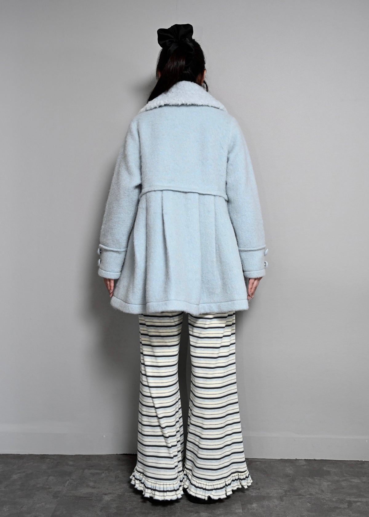 grace fur collar wool long coat