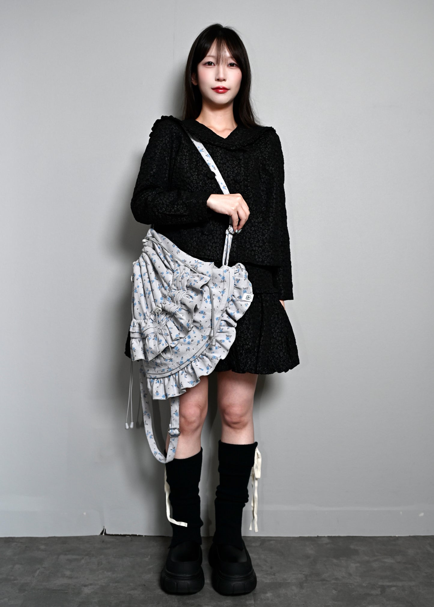 flower waffle frill knapsack