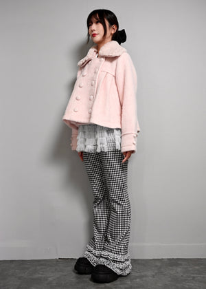 grace fur collar wool coat