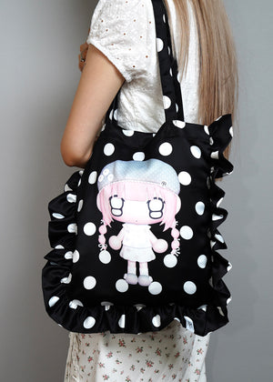 【HUHUEE】gallery girl satin frill bag