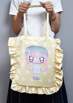 【HUHUEE】gallery girl satin frill bag