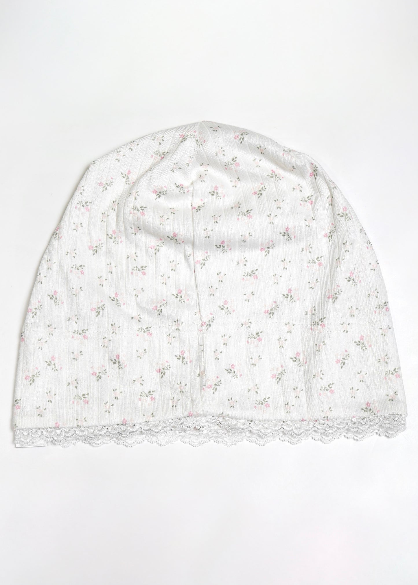 flower button lace beanie