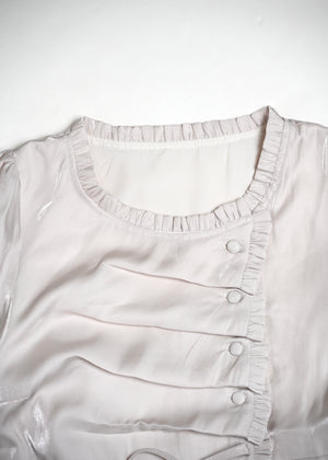 button up shimmer blouse