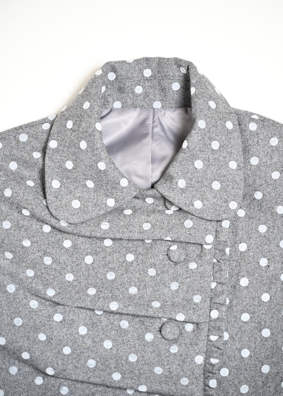 button up wool dot jacket