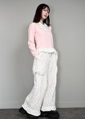 flower waffle ribbonful lounge pants