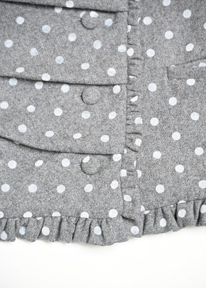 button up wool dot jacket