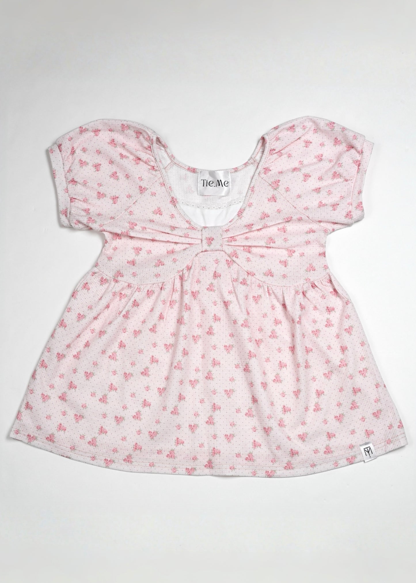 【8月初旬発送】flower waffle ribbon tunic
