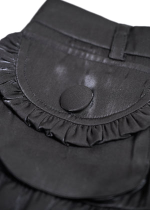 cargo frill shimmer tiered skirt