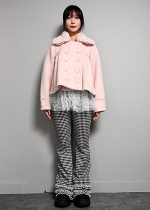 grace fur collar wool coat