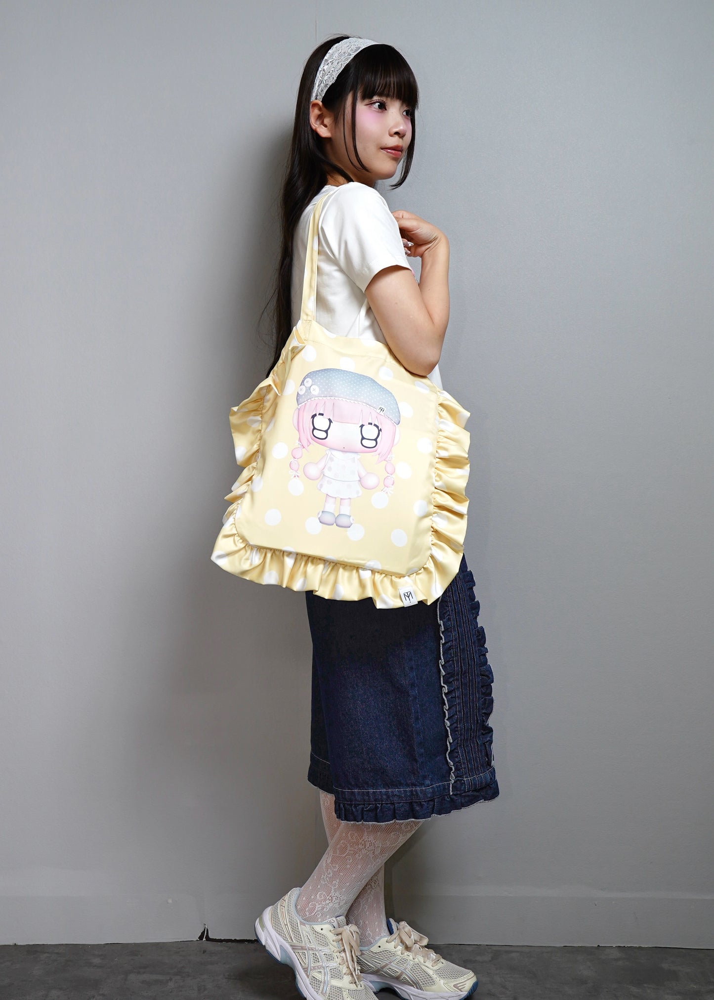 【HUHUEE】gallery girl satin frill bag