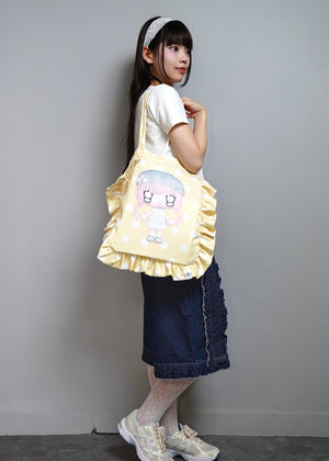 【HUHUEE】gallery girl satin frill bag