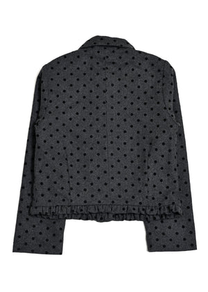 button up wool dot jacket
